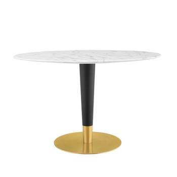 Zinque Oval Artificial Marble Dining Table - Modway