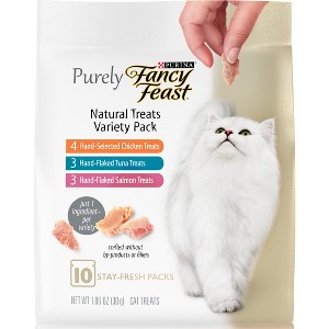 Purina Fancy Feast Purely Seafood Meaty Cat Treats - 1.06oz/10ct Variety Pack - 1 of 4
