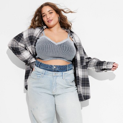 Women's Long Sleeve Oversized Flannel Button-Down Shirt - Wild Fable™