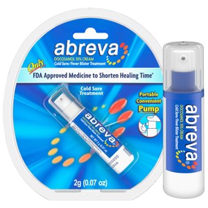 Abreva Docosanol 10% Cream Cold Sore/Fever Blister Treatment Pump - 0.07oz - 1 of 4