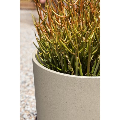 Kona Modern Sand 10" Plastic-Stone Composite Planter