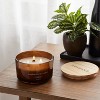 3-Wick Amber Glass Wooden Wick Applewood and Amber Jar Candle 13oz - Threshold™ - 2 of 3