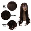 Unique Bargains Women Curly Long Hair Human Hair Wigs 28" with Wig Cap - 4 of 4