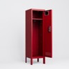Yukimo 54.6" Red Metal Storage Locker, Retro Industrial Style Single Door Cabinet with 2 Compartments for Gym, School, Living Room, Bedroom - 4 of 4