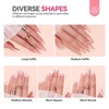 Saviland Women's 168PCS Press-On Nails Kit - Almond/Coffin/Square Shapes with French Tips, Adhesive Tabs & Glue for Home Salon. - 3 of 4