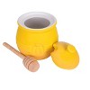 Storied Home Farmhouse Embossed Stoneware Honey Pot with Wood Honey Dipper - 3 of 3