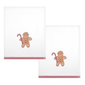 Avanti Linens Gingerbread Man 2-Pack Bath Towel Set - 1 of 3