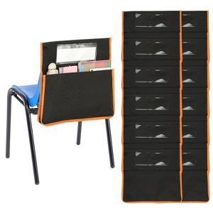 Unique Bargains Classroom Washable PVC Name Card Slots Chair Pockets 6 Pcs - 1 of 4