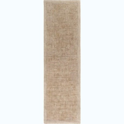 Mark & Day Les Lilas 2'3"x8' Runner Loomed Indoor Area Rugs Khaki: Handwoven Viscose, Modern Flat Pile for Living Room
