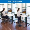 Mount-It! Height Adjustable Hand Crank Sit-Stand Desk with 55" Tabletop | Black - 3 of 4