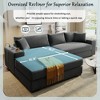 111.5" Corduroy L-Shaped Sectional Sofa with Wide Chaise, Thick Cushions, Cup Holders & USB Ports - 2 of 4