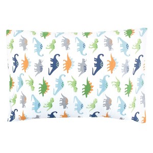 Hudson Baby Infant Boy Cotton Toddler Pillow Case, Dinosaurs, One Size - 1 of 2