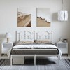 vidaXL Classic White Steel Bed Frame - Metal Slatted Design with Headboard, Spacious Underneath Storage, Sturdy Construction, King Size - 3 of 4