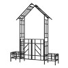 Chery Life Metal Garden Arch with Gate with planter, Climbing Plants Support Rose Arch Outdoor Black - 2 of 4