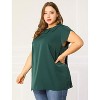 Agnes Orinda Women's Plus Size Elegant Flutter Short Sleeve Boat Lapel Slipt Chiffon Blouse - 4 of 4
