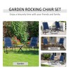 Aghana Digitals 3-Piece Outdoor Folding Rocking Furniture Set with Padded Seats, Tempered Glass - 4 of 4