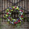 Mixed Floral Wreath 24"D Polyester/Plastic Spring Decor by Melrose - 3 of 4