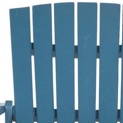 Transitional Teal Acacia Wood Arm Chair with Wide Rest