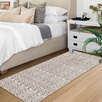 Area Rug Washable Moroccan Geometric Rug Carpet Boho Rugs, 2x6