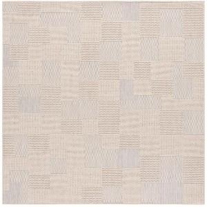 Milos MLO108 Power Loomed Indoor/Outdoor Area Rug - Beige - 6'7"x6'7" - Safavieh - 1 of 4