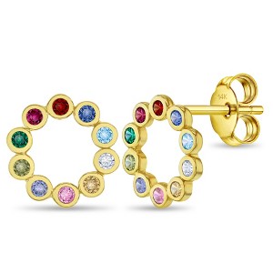 Girls' Multicolored Openwork 14k Gold Earrings - In Season Jewelry - 1 of 2