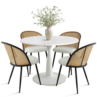 35.5'' Haven Round Top Pedestal Dining Table-Maison Boucle