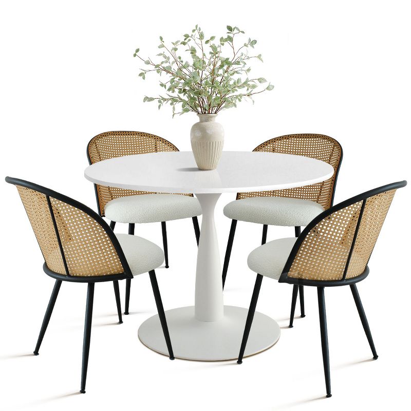 35.5'' Haven Round Top Pedestal Dining Table-The Pop Maison, 1 of 8