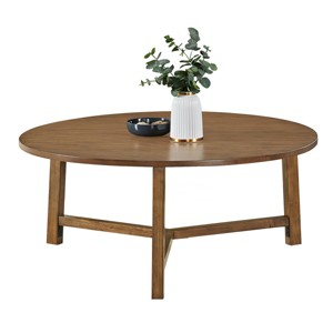 Alaterre 44-inch Newbury Round Coffee Table, Pecan - 1 of 4