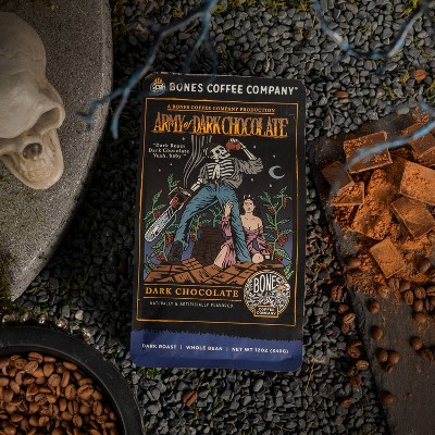 Bones Coffee Company Army of Dark Chocolate Dark Chocolate Flavor Dark Roast Ground Coffee - 12oz
