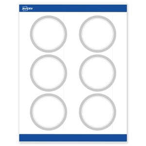 Avery Round Labels, Silver Border, 3" Diameter, 60ct - 1 of 4