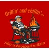 Grillin' and Chillin' Like A Football Villain Adult Crew Neck Short Sleeve Tee - 2 of 2