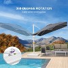 PURPLE LEAF Patio Umbrella White Cantilever Offset Umbrella Square Outdoor Umbrella with 360-degree Rotation for Garden Deck Pool - 4 of 4