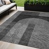 Charcoal Gray And Silver Geometric Washable Indoor Outdoor Area Rug - 2 of 4