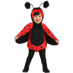 HalloweenCostumes.com Toddler’s Baby Ladybug Costume | Cute Red and Black Insect Dress for Halloween with Wings & Headband - 1 of 2