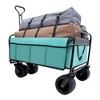 YONWAY 440lbs Collapsible Foldable Utility Wagon Cart,With Strapping System,3pcs plastic Liner Bag For Camping Shopping Sports Gardening Fishing - 4 of 4
