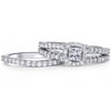 Pompeii3 1 Carat Princess Cut Diamond Halo Engagement Wedding Ring Set White Gold - 2 of 4