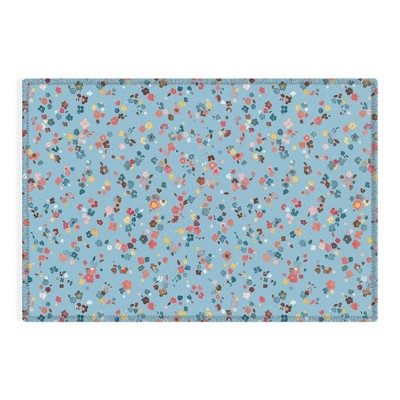 Ninola Design Watercolor Ditsy Flowers Blue Rug - Deny Designs : Target