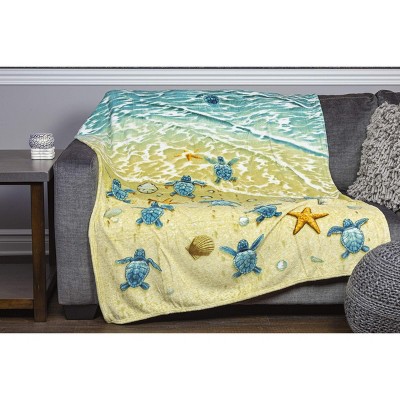 Turtle Beach 50" x 60" Multicolor Fleece Throw Blanket