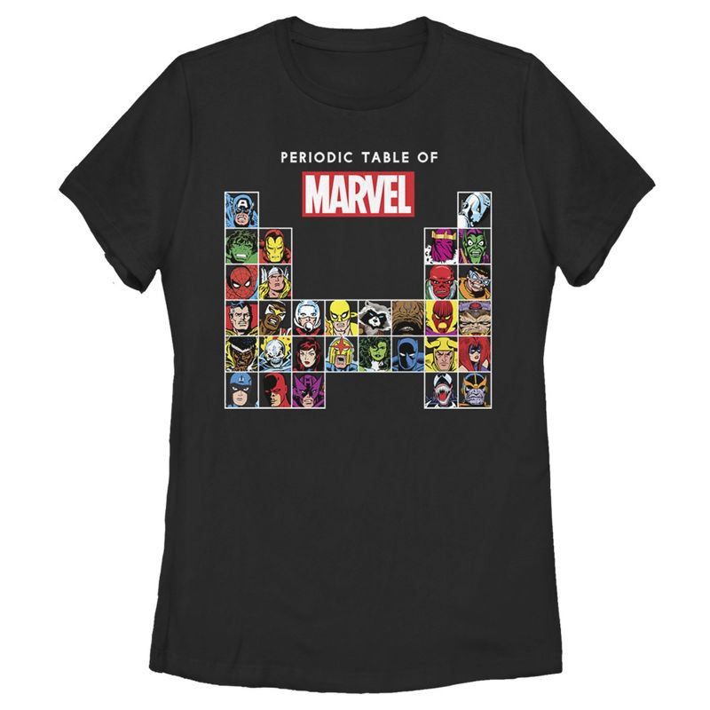 Women's Marvel Periodic Table of Heroes T-Shirt, 1 of 4