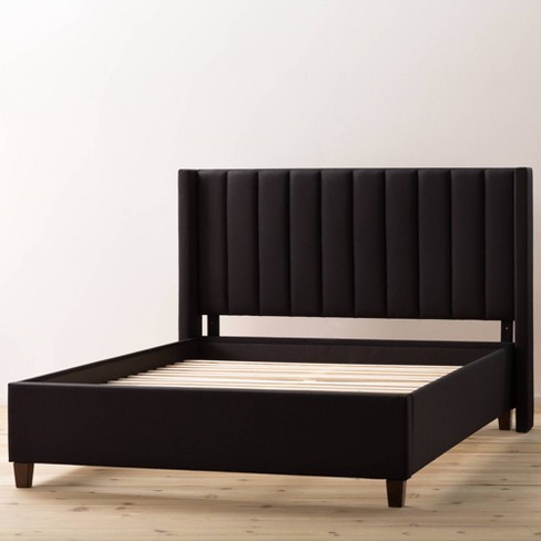 Adele Upholstered Platform Bed Vertical, 45 Inch High Headboard