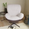 360° Swivel Office Chair,Modern Chenille Swivel Chair With Faux Leather And Metal Base Frame,Accent Chair For Living Room-Cuddlewood - 2 of 4