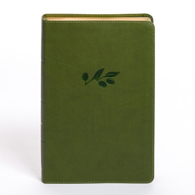 KJV Personal Size Giant Print Bible, Olive Leathertouch, Indexed - by  Holman Bible Publishers (Leather Bound)