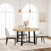 47" Round Dining Table, Industrial Dinner Table for 4 to 6, Wooden Kitchen Table with Sturdy Metal Frame, Circle Kitchen Table for Home （No Chairs） - 2 of 3