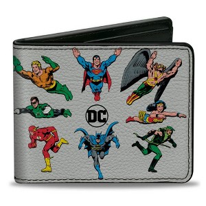 Adult Justice League Retro Superhero Bi-Fold Wallet - 1 of 3
