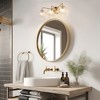 LNC Briefbeschwerer 3-Lights Polished Gold  Modern/Contemporary Vanity Lightsr,Clear Glass Shade, 22 in/ 23.2 in - 2 of 4