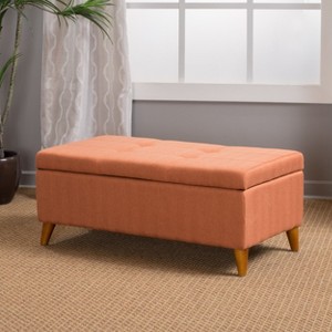 CAVINAS 38" Traditional Style Storage Ottoman Bench,Lift-Top Footstool with Hidden Compartment, Ottoman with Storage for Living Room,Office - 1 of 4