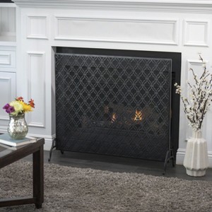 NicBex Lattice Fireplace Screen Fireplace Cover Large Double Panel with Hinged Doors for Living Room - 1 of 4