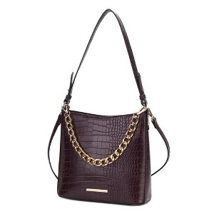 MKF Collection Bizzy Faux Crocodile-Embossed Vegan Leather Women’s Shoulder Bag by Mia K - 1 of 4