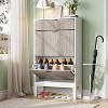 Acekool Shoe Storage Organizer with 2 Flip Drawers & Small Drawer, Slim Entryway Cabinet with Fluted Doors - 3 of 4