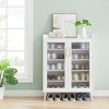 Shoe Cabinet with Glass Doors, 5-Tier Entryway Shoe Organizer Storage Rack with Large Storage and Adjustable Shelves for Hallway, Living Room - 3 of 4